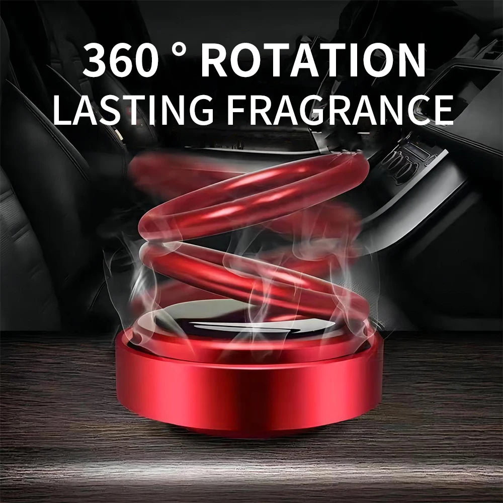 Solar Car Air Freshener 360℃ Rotation Perfume Fragrance Portable Kinetic Molecular Heater Car Interior Decor Accessories