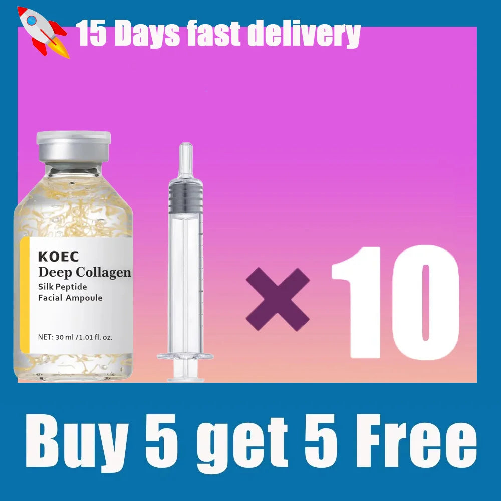 For Face Deep Collagen Silk Peptide Intensive Lifting Ampoule Korean Anti-Aging Serum with Collagen Skin Tightening & Firming Halalzen
