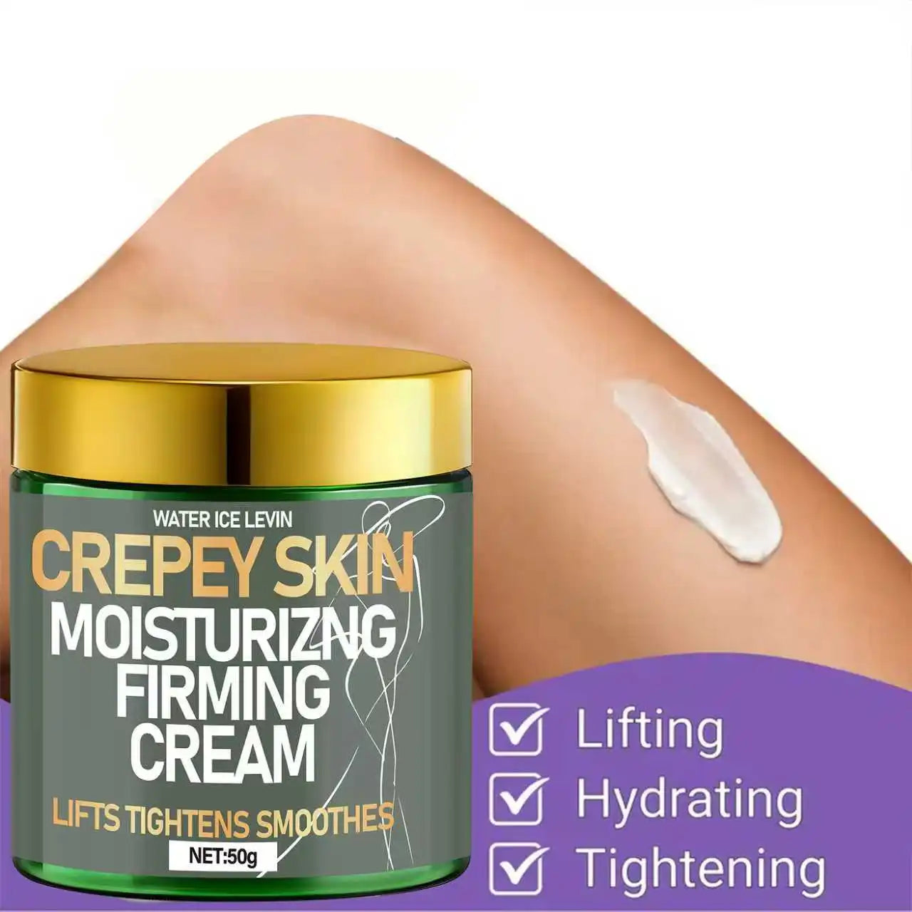Water Ice Levin Crepey Skin Moisturizing Firming Cream, with Retinol & Collagen, Lifts, Tightens & Smooths for Softer Skin