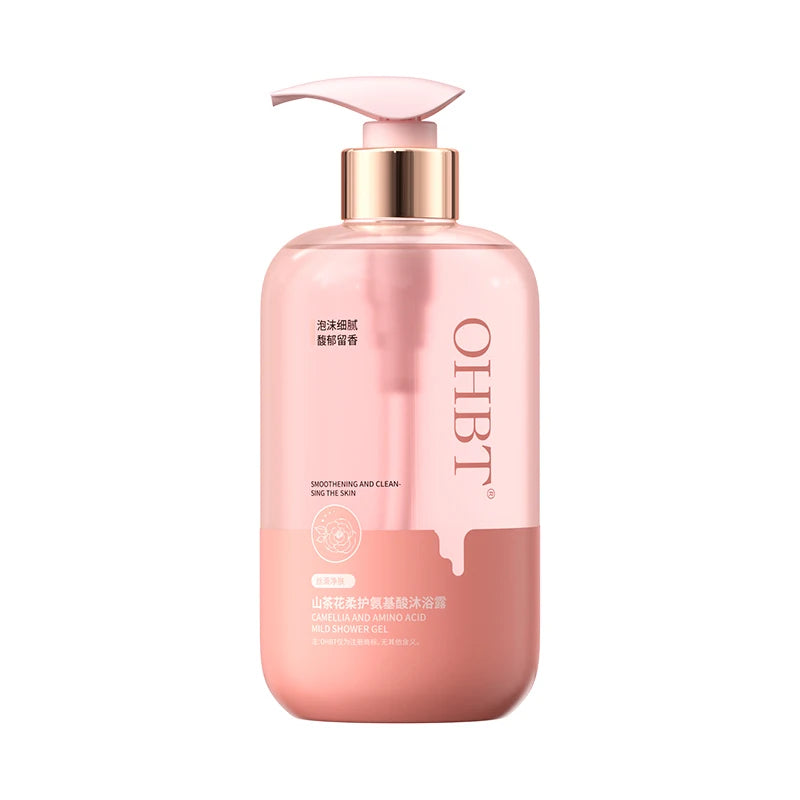 OHBT Camellia Shower Gel, 500ml Long Lasting Fragrance Deep Cleansing Body Wash, Moisturizing Refresh Amino Acid Exfoliate Halalzen