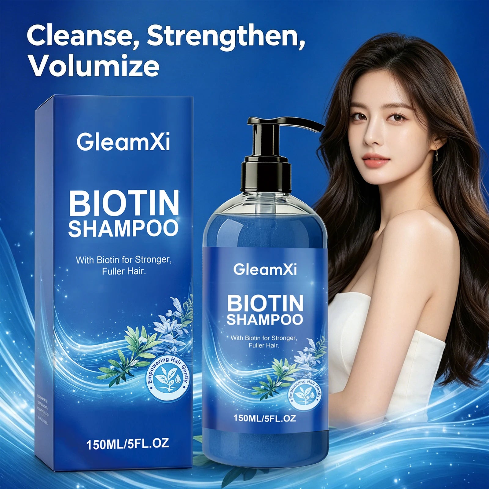 Biotin Shampoo Strengthen Shampoo for Fuller Thicker Hair Anti Hair Loss Volumizing Hair Cleanser Oil Control Nourish Hair Care