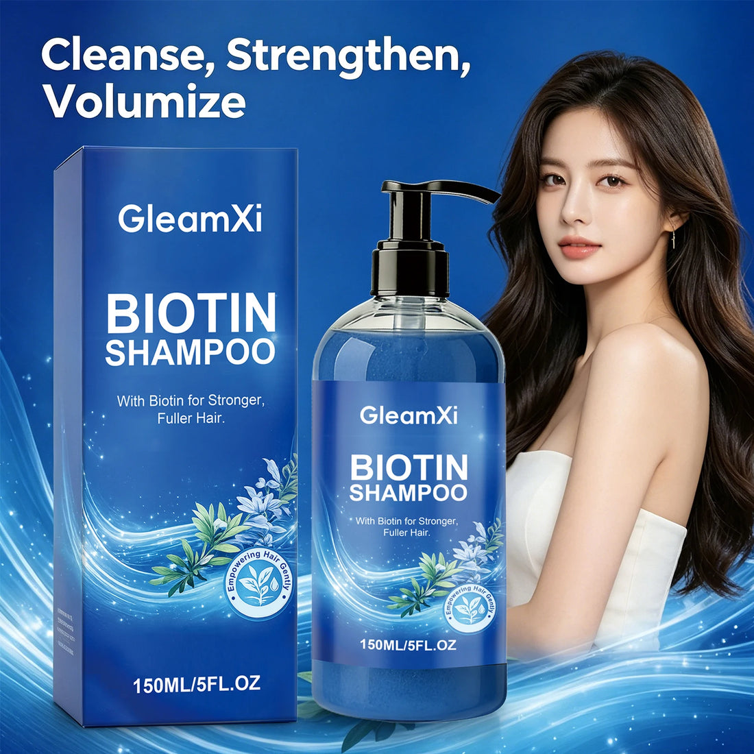 Biotin Shampoo Strengthen Shampoo for Fuller Thicker Hair Anti Hair Loss Volumizing Hair Cleanser Oil Control Nourish Hair Care