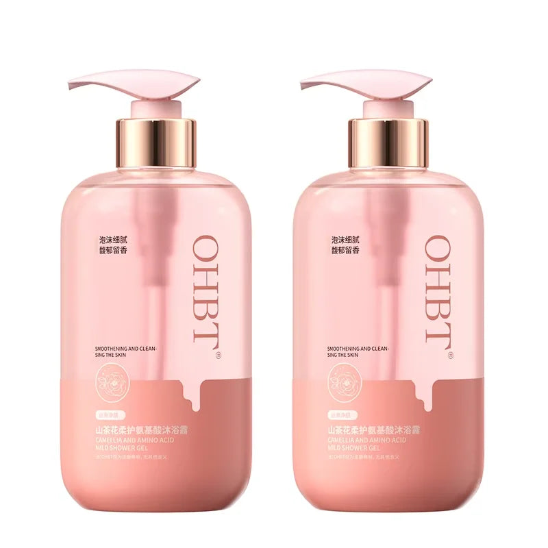 OHBT Camellia Shower Gel, 500ml Long Lasting Fragrance Deep Cleansing Body Wash, Moisturizing Refresh Amino Acid Exfoliate Halalzen
