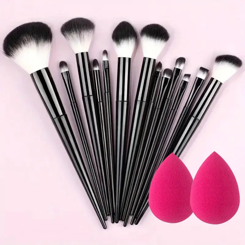 13Pcs Soft Fluffy Makeup Brushes Set for Cosmetics Foundation Blush Powder Eyeshadow Kabuki Blending with Makeup Sponge Egg