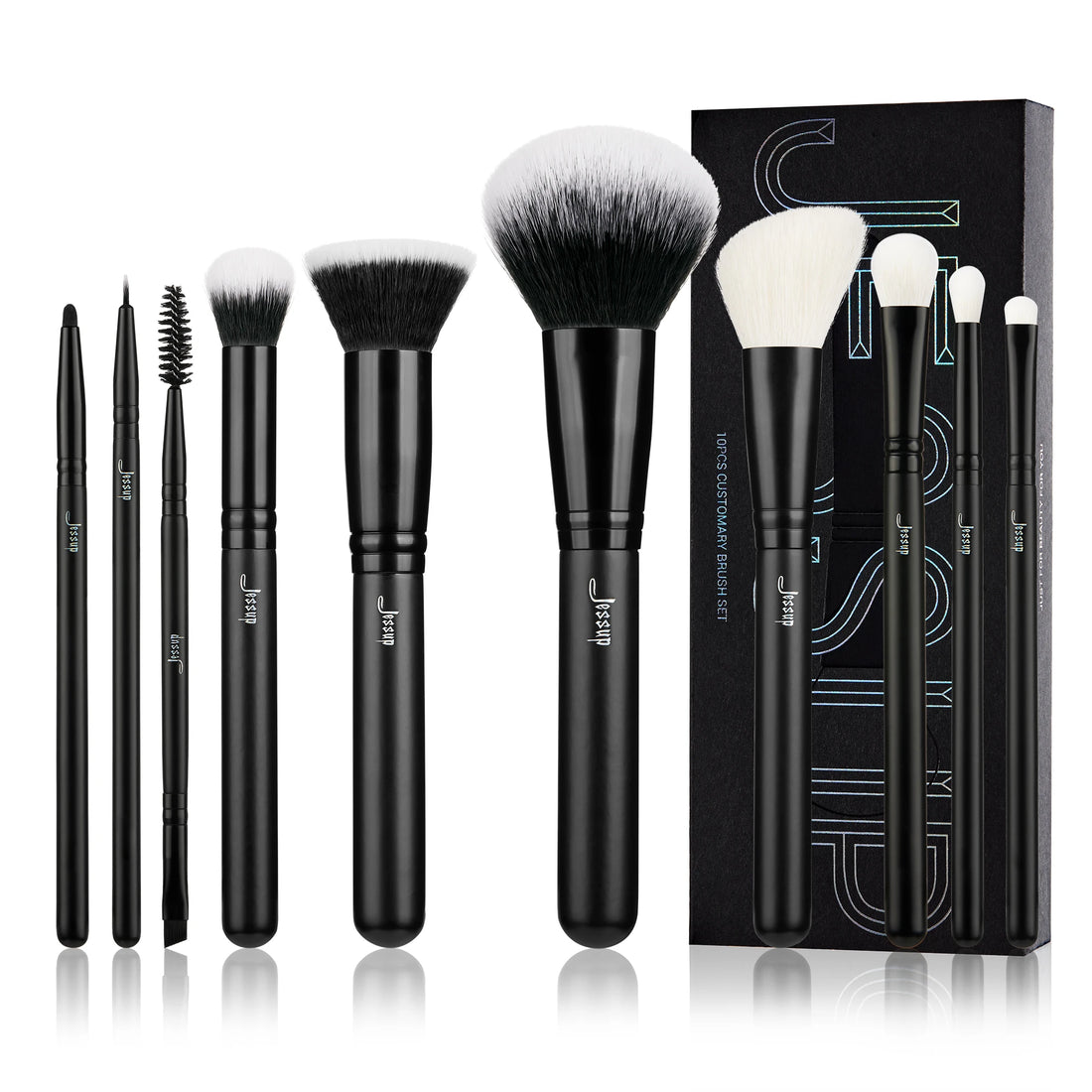 Jessup Makeup Brushes 10-14pc Makeup Brush Set Synthetic Foundation Brush Powder Contour Eyeshadow Liner Blending Highlight T329