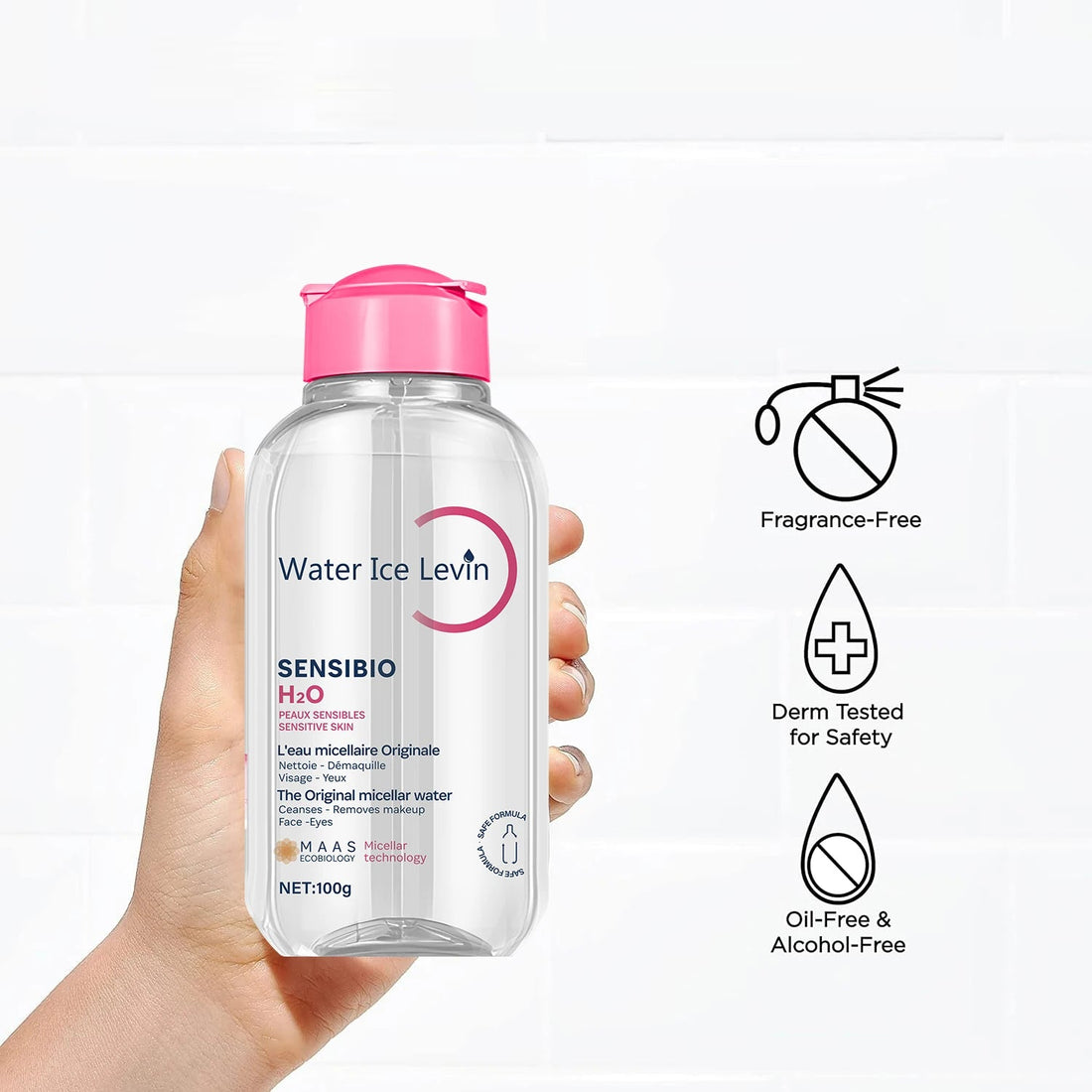 Sensibio H2O The Original Micellar Water for Sensitive Skin，Gently Cleanses, Removes Makeup，Hydrates，with Lactic Acid, Collagen Halalzen