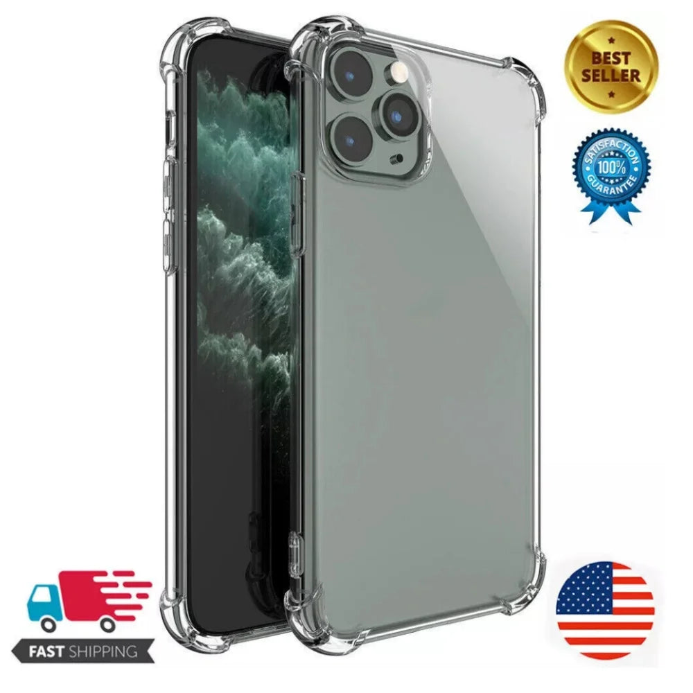 For Apple iPhone 14 13 12 11 Pro Clear Case 3HRating Scratch Resistant Cover