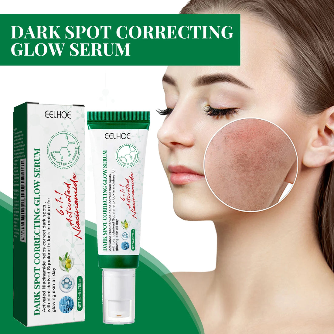 Nicotinamide Dark Spot Corrector Facial Serum Fade Melanin Acne Freckles Removal Brightening Improve Dull Face Care Essence
