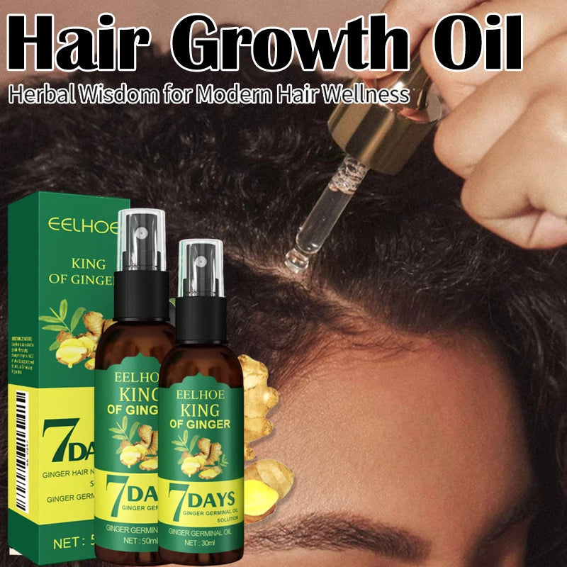 Ginger Oil Hair Booster Serum Spray Nourish Scalp Hair Follicles Refresh Control Oil Strengthen Hair Roots Nutrient Solution HALALZEN