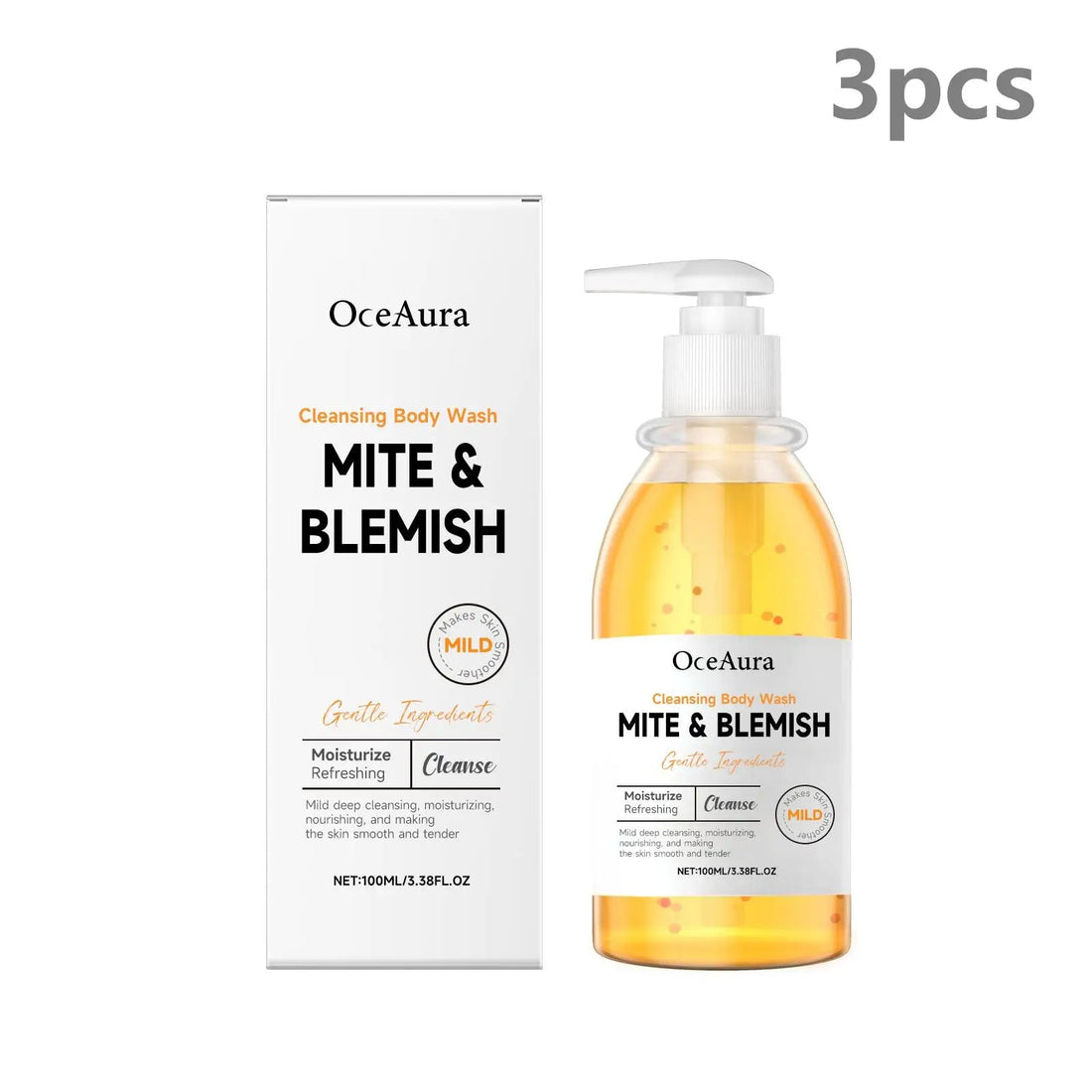 OceAura Shower Gel Body Wash Salicylic Acid Removes Skin Blemishes Anti Mite Oil Control Aloe Hydrating Clean Body Shower Gel Halalzen