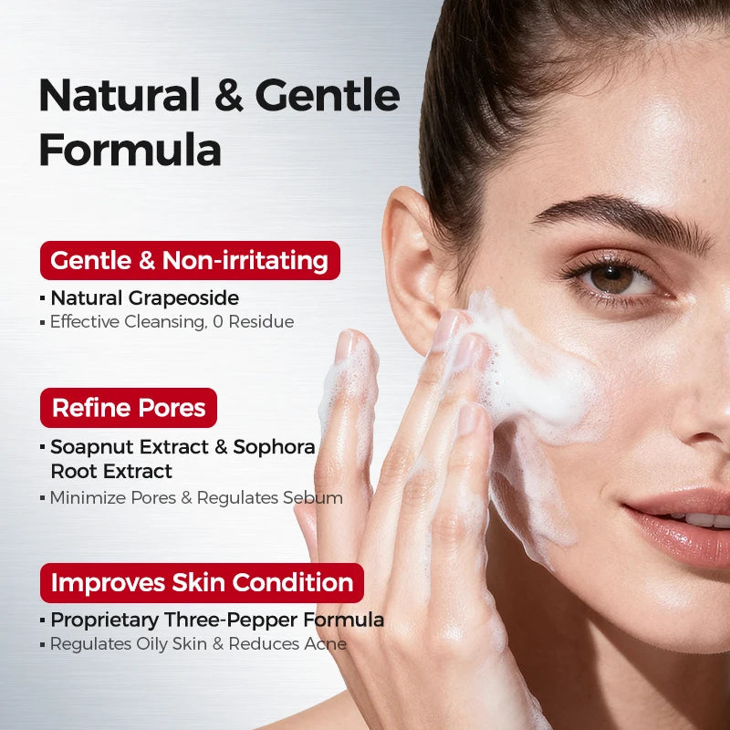 200ML Amino Acid Korean Facial Cleanser with Salicylic Acid Help with Pore Tighten, Acne & Blackheads Halalzen