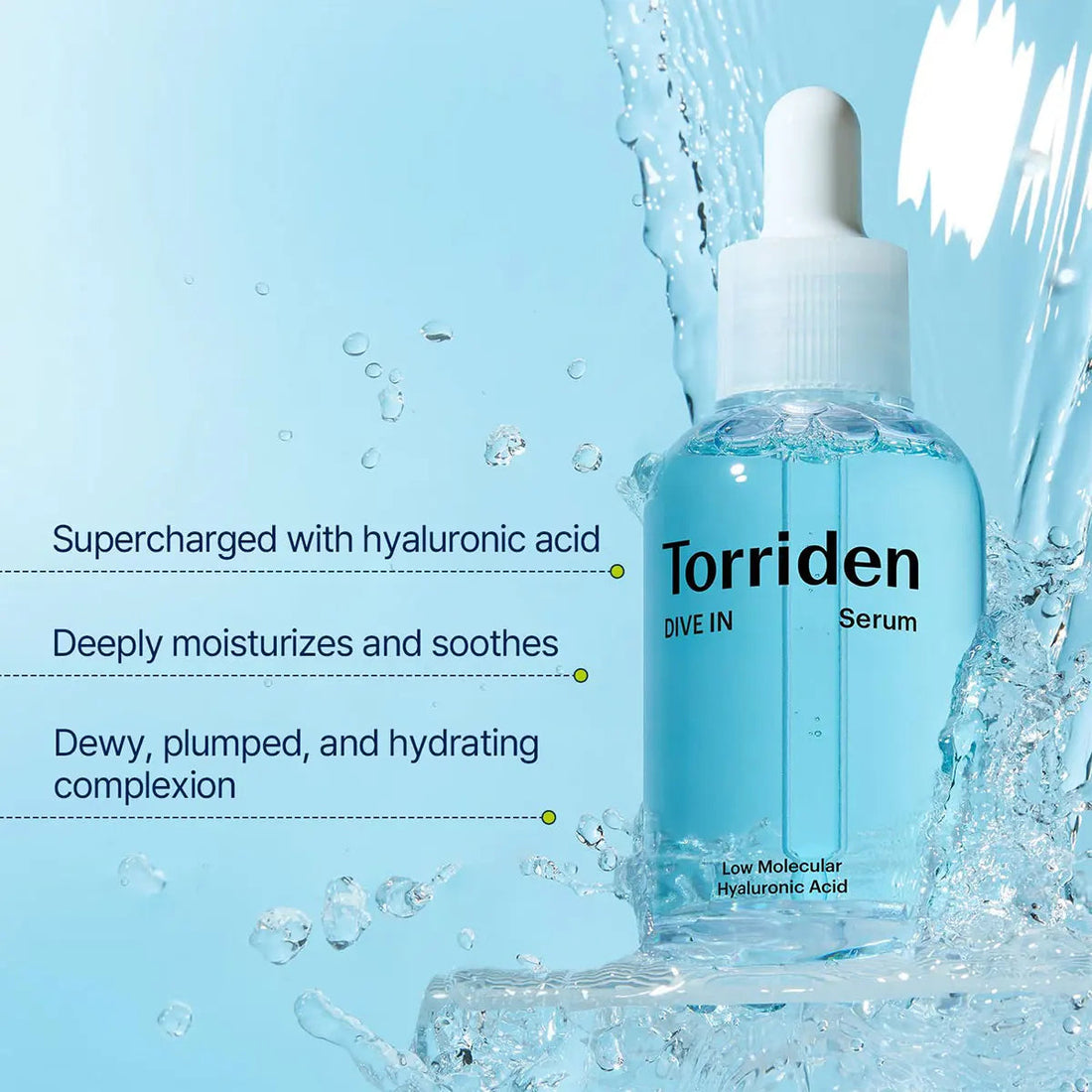 Torriden DIVE-IN Low-Molecular Hyaluronic Acid Serum 50ml,Featherlight,Moisture Retention Aid,Korean Skincare,Korean Makeup Halalzen