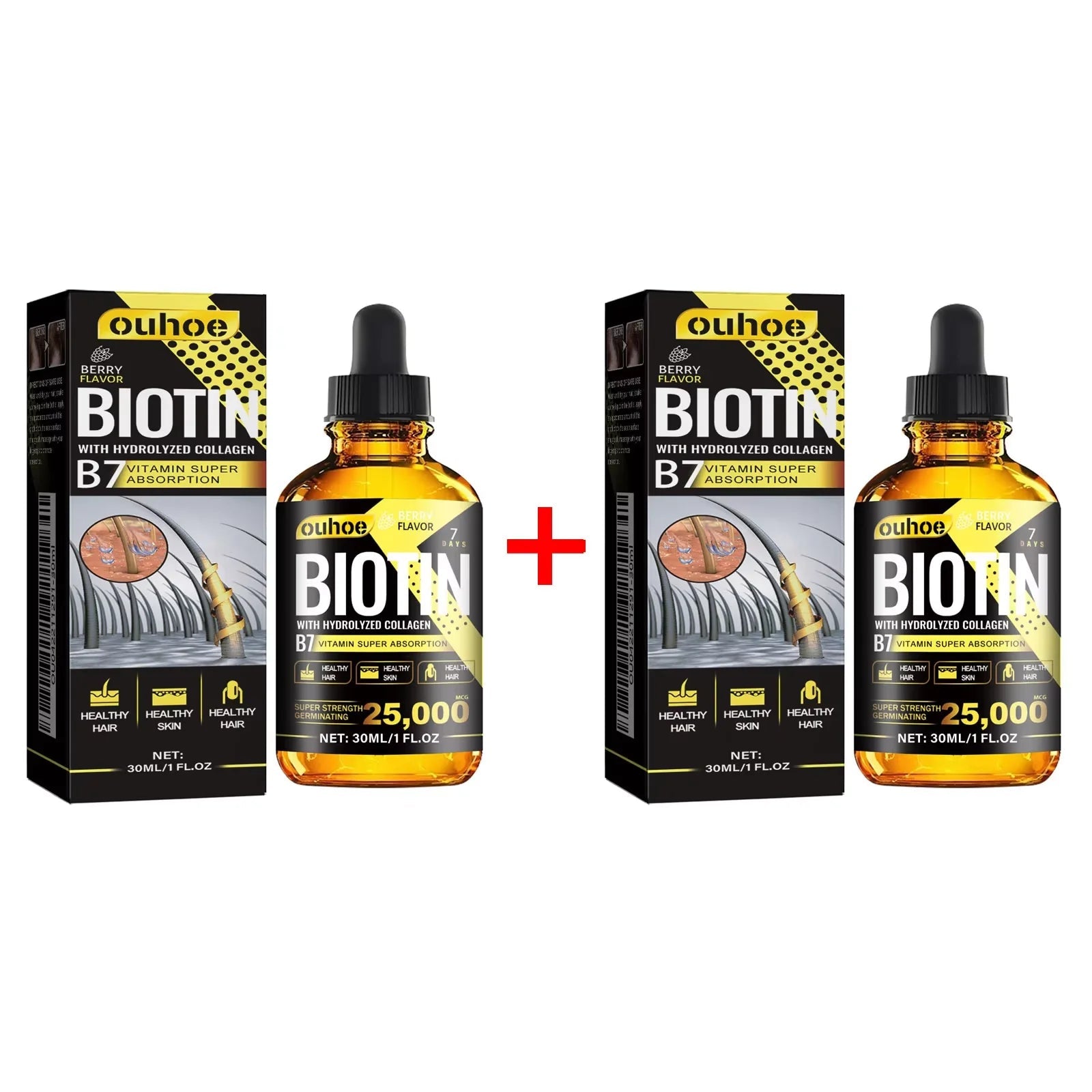 OUHOE Collagen B7 Vitamin Hair Essential Oil Moisturizing Soften Improve Hair Loss Thinning Regrowth Nutrition Hair Care Liquid Halalzen