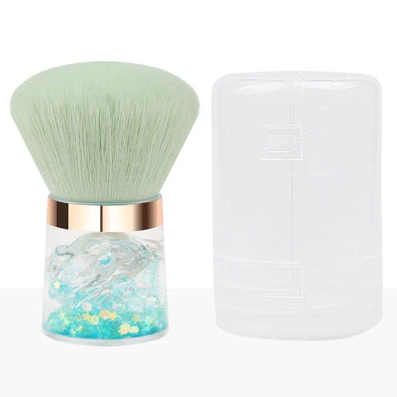 New fashion pink hair nail Dust Brush Portable blush Powder Brush Advanced Beauty tool makeup brush Halalzen