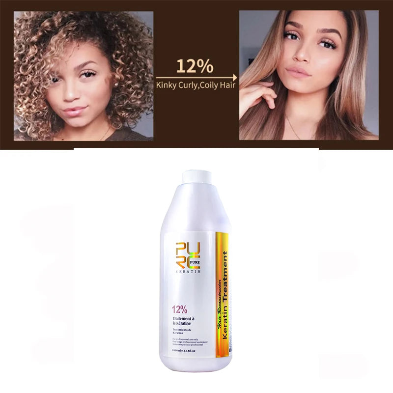 PURC Brazilian Keratin Treatment Straightening Hair Keratin For Deep Curly Hair Treatment Wholesale Hair Care Products PURE