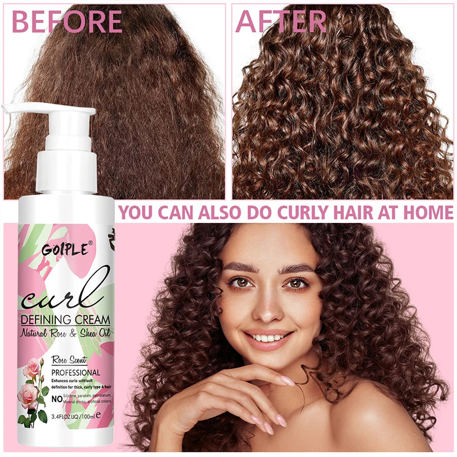 GOIPLE Chebe Butter,Hair Mask,Moisturizing & Nourishing Chebe & Rosemary Growth Oil Rose Curl Defining Cream Hair Curl Enhancer