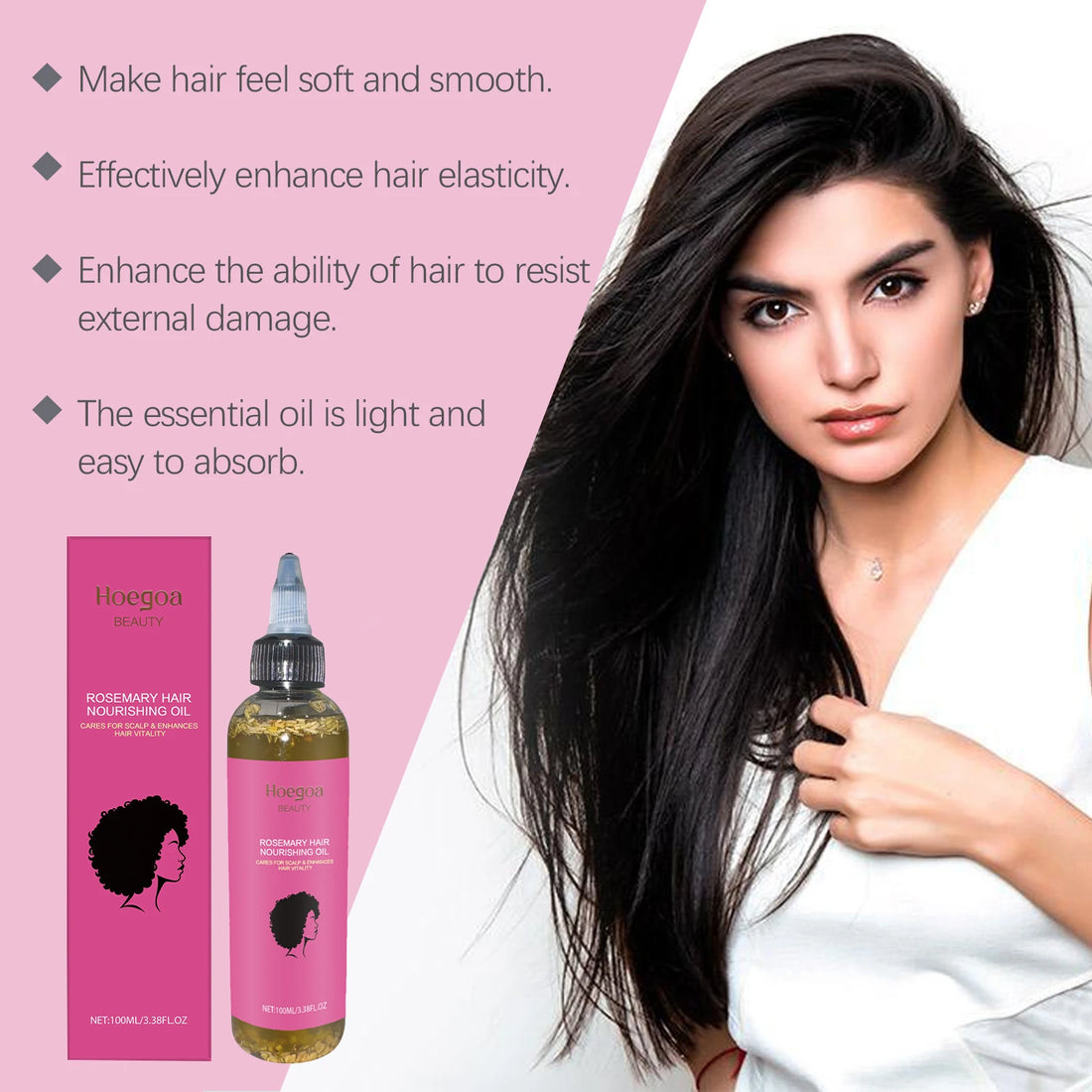 Rosemary Hair Growth Essential Oil Dense Strengthening Hair Prevent Loss Improve Hair Dryness Split Moisturizing Shiny Hair Care