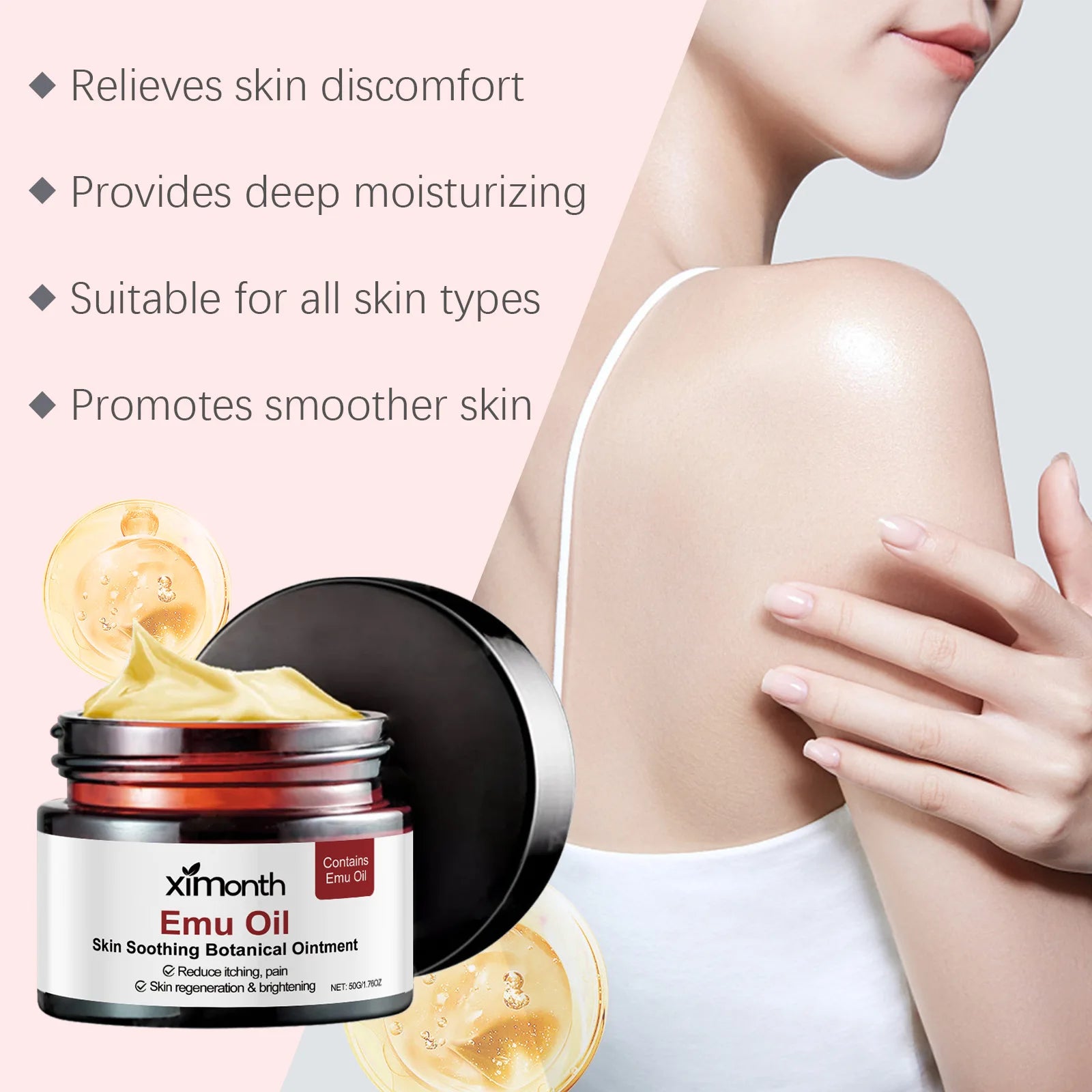 Ximonth Emu Oil Skin Cream Repair Rough Body Skin Nourish Enhance Skin Barrier Moisturize Gentle Effective Body Skin Care Creams