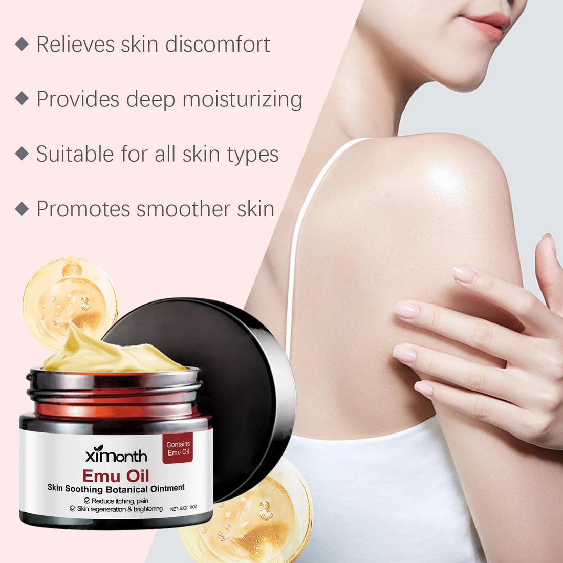 Ximonth Emu Oil Skin Cream Repair Rough Body Skin Nourish Enhance Skin Barrier Moisturize Gentle Effective Body Skin Care Creams