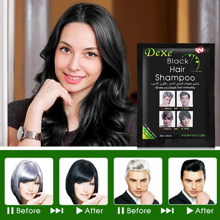 10 Pcs/Box Fast Black Hair Shampoo 5 Mins Fast Become Black Hair Dye Herb Natural Hair Care Restore Colorant Shampoo Hair Care