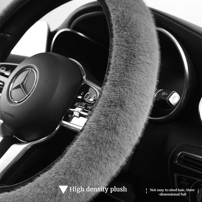 Elastic Car Steering Wheel Cover Without Inner Ring Warm Non-slip Universal Steering Wheel Cover Fits 14.5-15inch