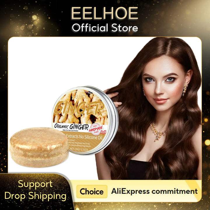 EELHOE Ginger Soap Shampoo to Darken Hair Strengthener Natural Polygonum Anti Hair Loss Treatment Hair Regrowth Shampoo Bar Soap