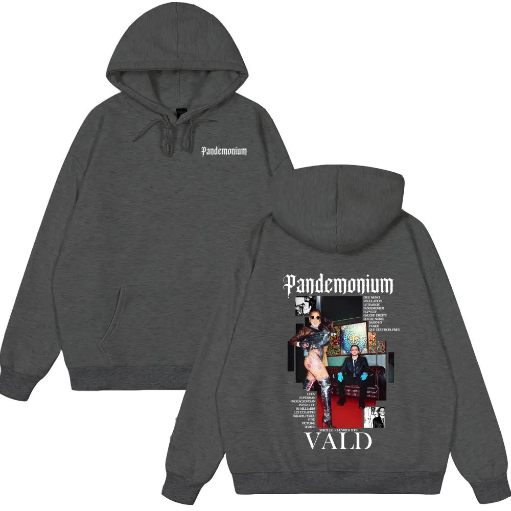 Hot Sale Wear Rapper Vald PANDEMONIUM Album Graphic Hoodie Men Women Hip Hop Fashion Hoodies Male Vintage Wear Winter Streetwear