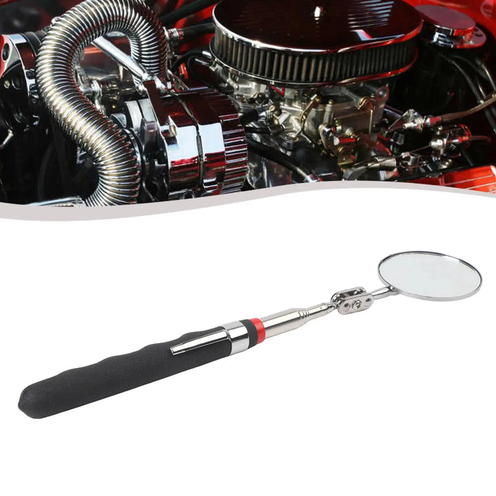 Espejo de inspección de 360 grados con mango ajustable, espejo telescópico de 24-72 cm, cabeza telescópica, espejo plegable para inspección