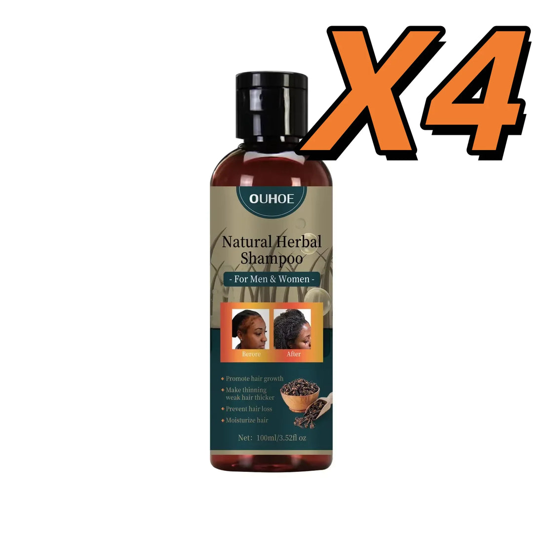 OUHOE Hair Growth Shampoo Anti Dandruff Removal Thinning Oil Control Nourishing Smoothing Strengthen Hair Care Shampoo 100ml