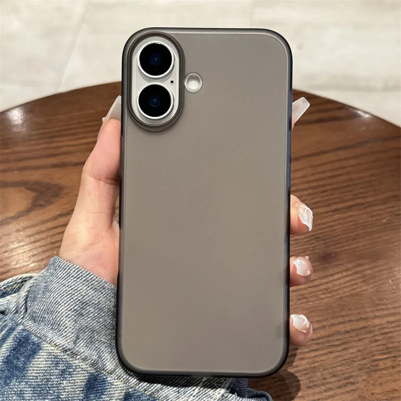 Transparente, matte Hartplastik-Handyhülle (PC) für iPhone 17, 16, 15, 14, 13, 12 Pro Max Plus – stoßfester Rundumschutz