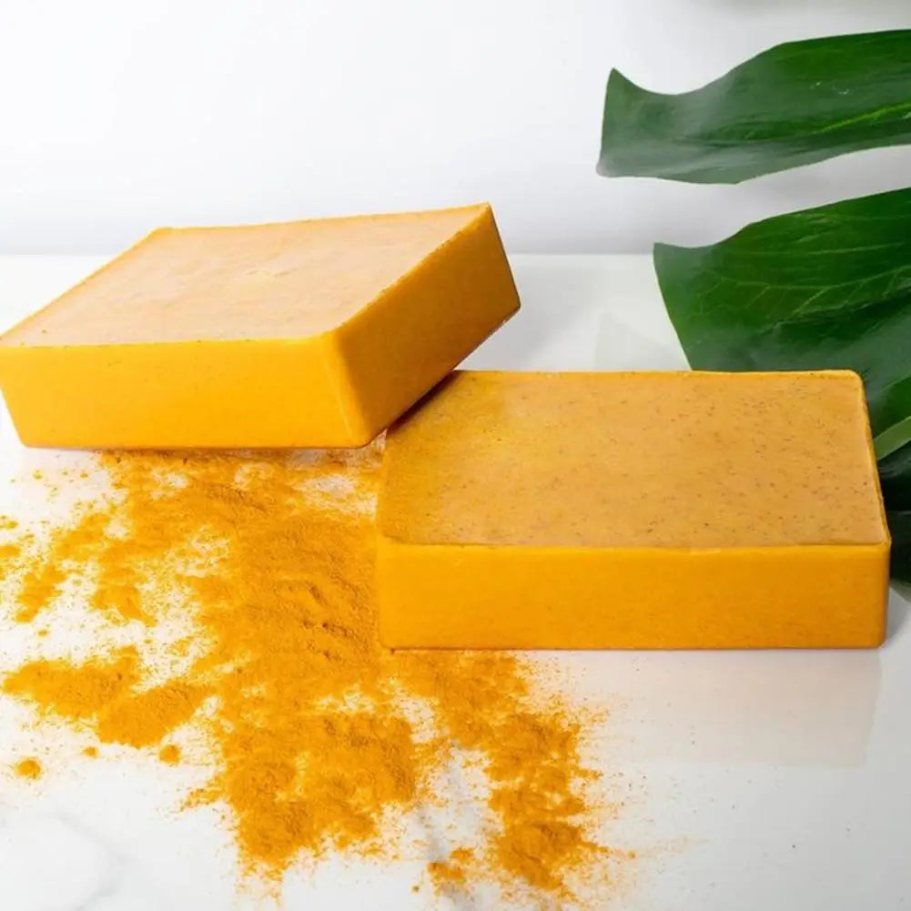 100g Turmeric Hand Made Soap, Lemon Kojic Acid Soap, Shower and Facial Soap Body Care 1/2/3/4/5Pcs