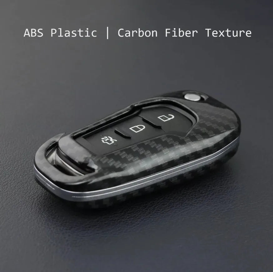 Car Key Case Carbon Fiber Flip Key Shell Cover Fob Case For Ford Everest Ecosport F150 XL/XLT/STX F250 F350 F450 Ranger XL XLT