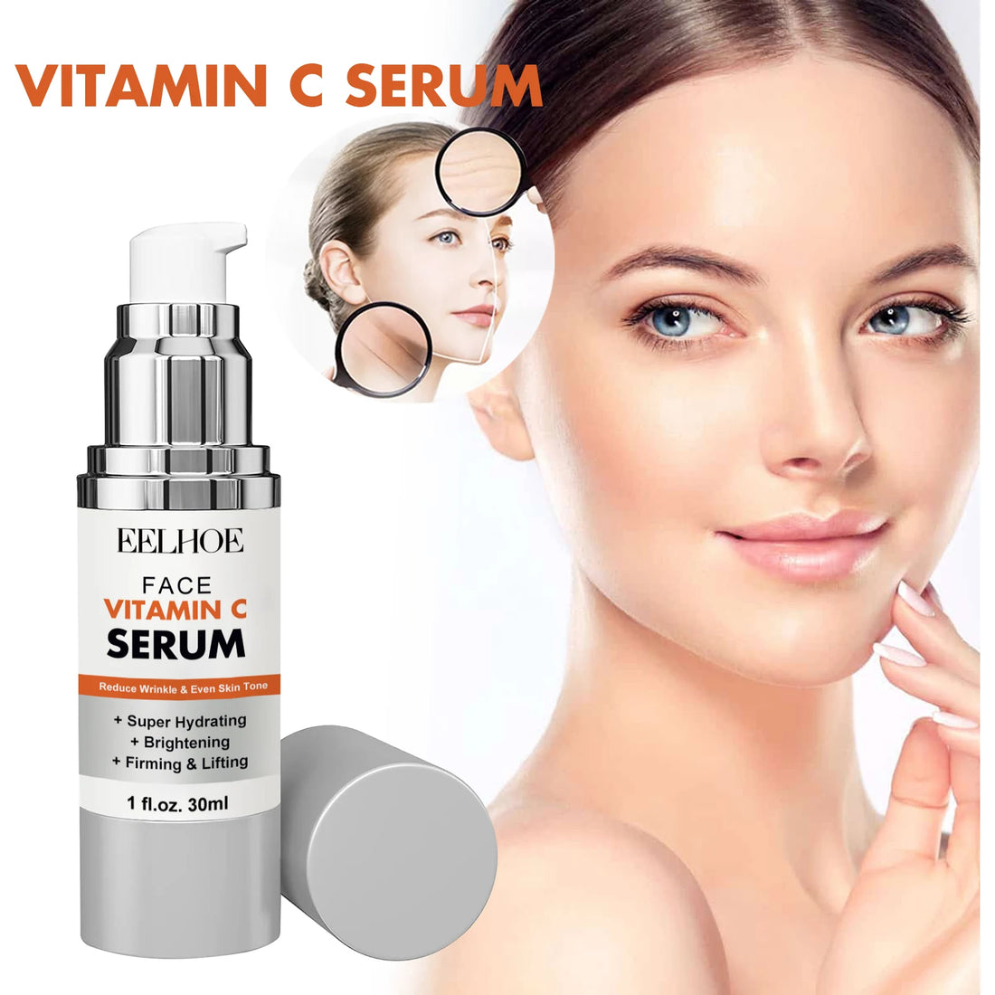 US Local 30ml Vitamin C Face Serum For Women Brightening Anti-Wrinkle Hydrating Niacinamide Ascorbic Acid Firming Lifting Soothing Repairing