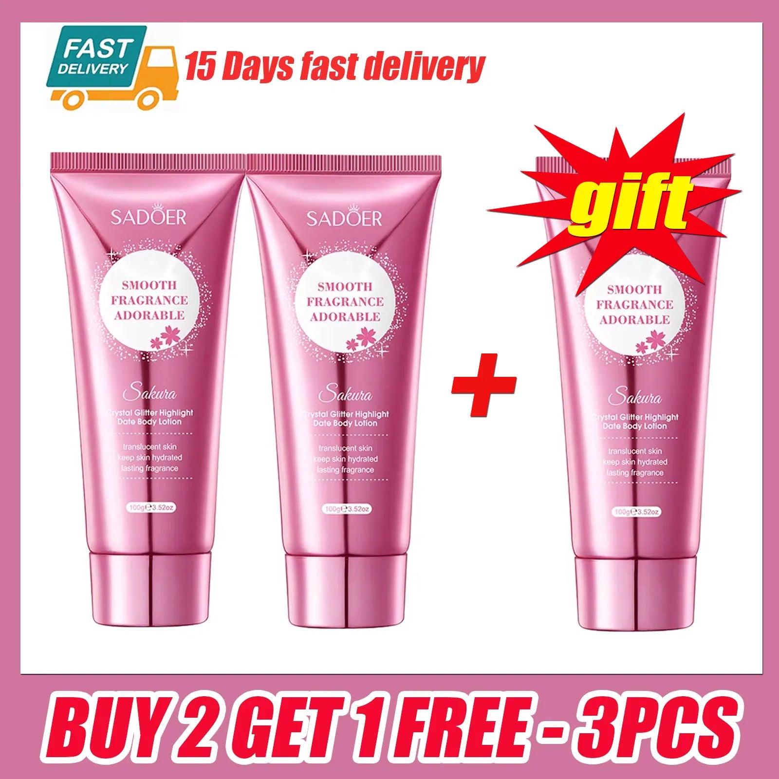 Cherry Blossom Moisture Crystal Glow High Gloss Dating Cherry Blossom Scent Body Lotion Deep Moisturizing Hydrating Body Lotion