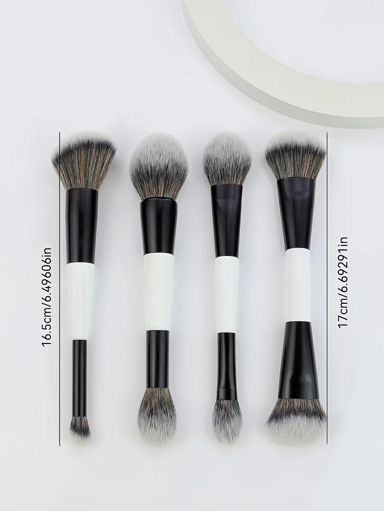 4-piece double-ended makeup brush set, multifunctional makeup brush, blush brush, foundation brush, powder brush, highlighter brush, nose contour brush, concealer brush, blush brush, gift for women and girls