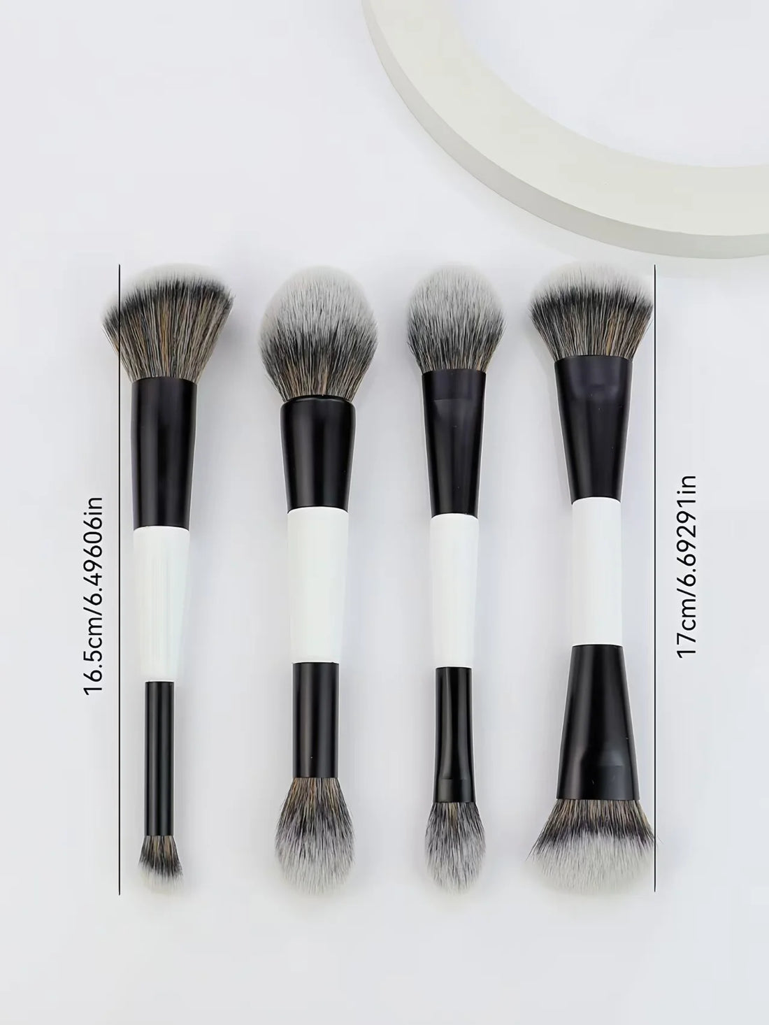 4-piece double-ended makeup brush set, multifunctional makeup brush, blush brush, foundation brush, powder brush, highlighter brush, nose contour brush, concealer brush, blush brush, gift for women and girls