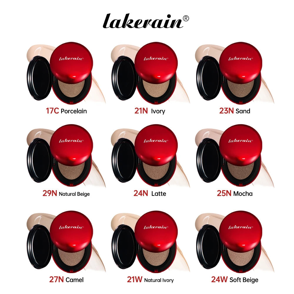 Lakerain Sunscreen Cushion Foundation  Waterproof Long-lasting Brighten Foundation Cream Women Base Makeup Face Korean Cosmetics Halalzen
