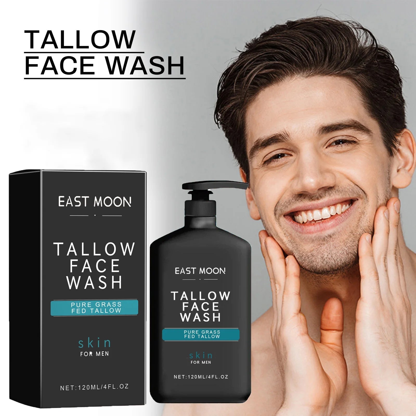 Men's Daily Face Wash Deep Cleansing Pore Oil Control Remove Acne Blackhead Brightening Facial Cleanser for Refreshed Skin Halalzen