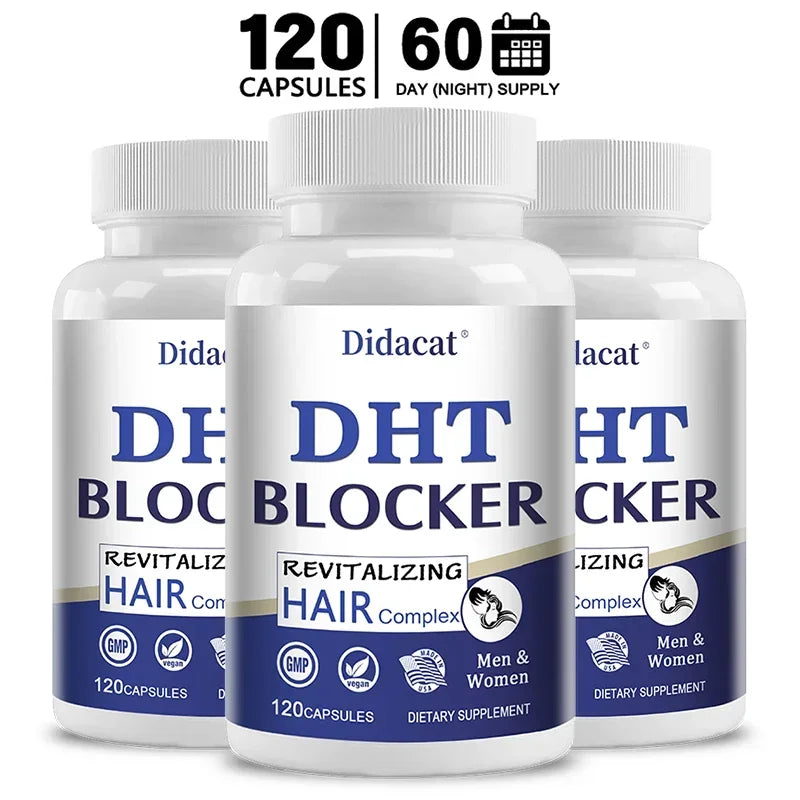 Didacat Advanced DHT Blocker Hair Growth Supplement for Hereditary Thinning Hair - for Men and Women, Hair Loss