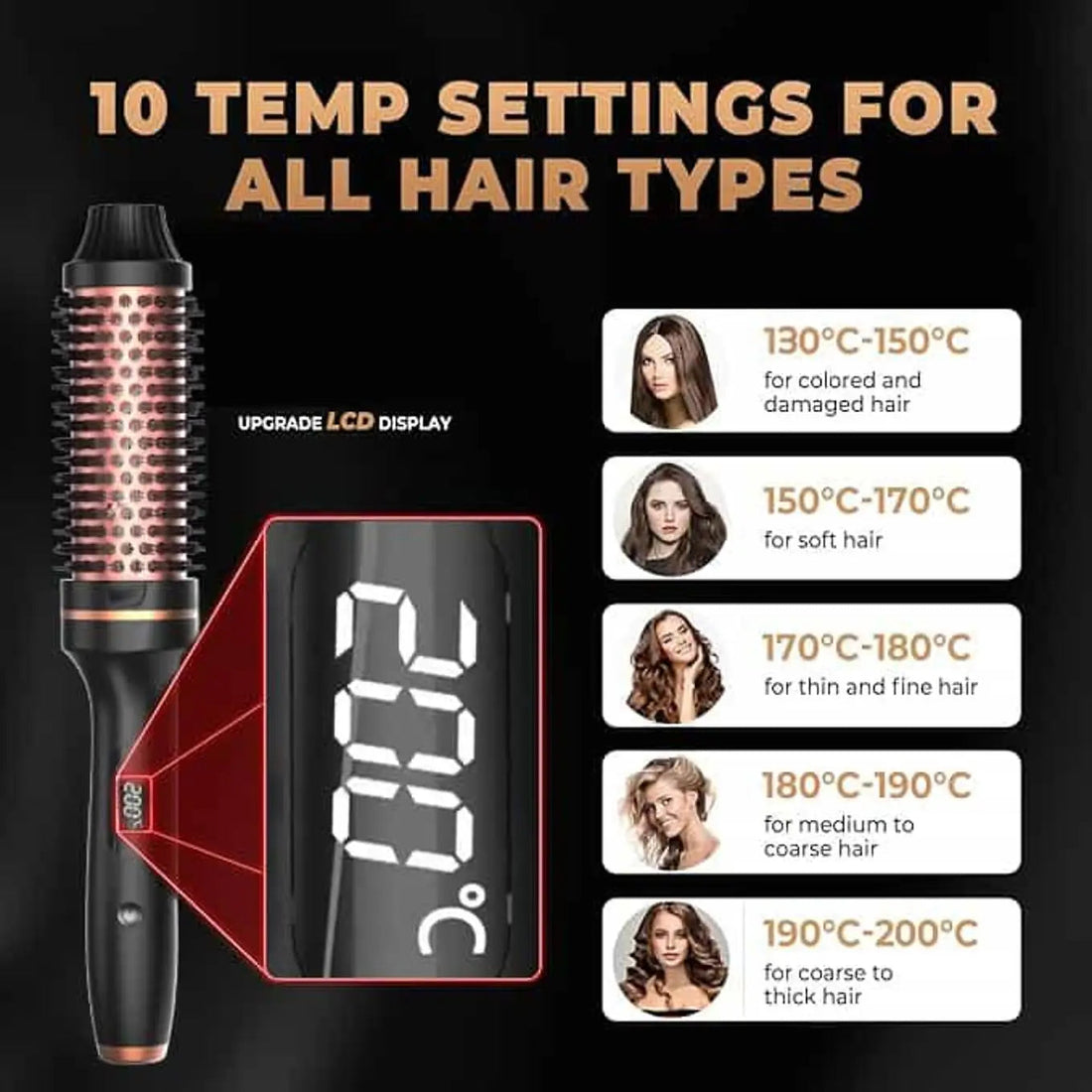 Thermal Brush Styling Comb Electric Fast Heating Anti Scald 3 in 1 Straightener Heated Brush Professional Hair Styling Brush Halalzen