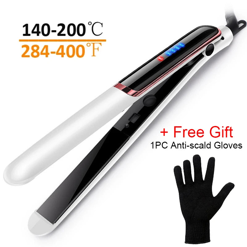 Professional Hair Straightener Curler Electric Splint Flat Iron Negative Ion Straight Curling Iron Plates Corrugation Hair Care Halalzen