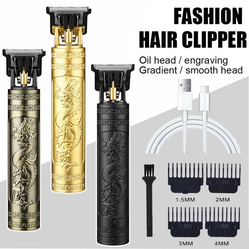T9 Vintage Hair Trimmer USB Fast Charging Hair Cutting Machine Electric Hair Clipper Portable Shaver Barber Professional Barber Halalzen