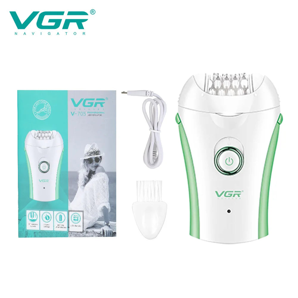 VGR 705 Epilator Professional Epilator Hair Remover Rechargeable Hair Remover Women Hair Remover Portable Electric Epilator Halalzen