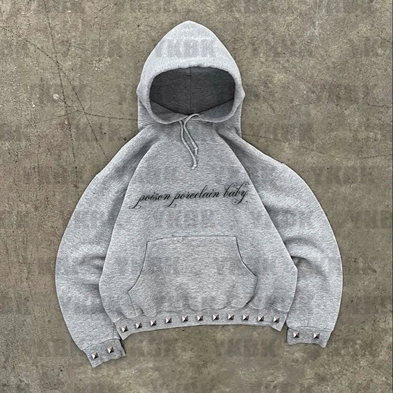 Y2K  Autumn Winter New Minimalist design Retro Fashion Men Women Sportswear Print Letter Hoodie Street Goth Loose Couple Casual