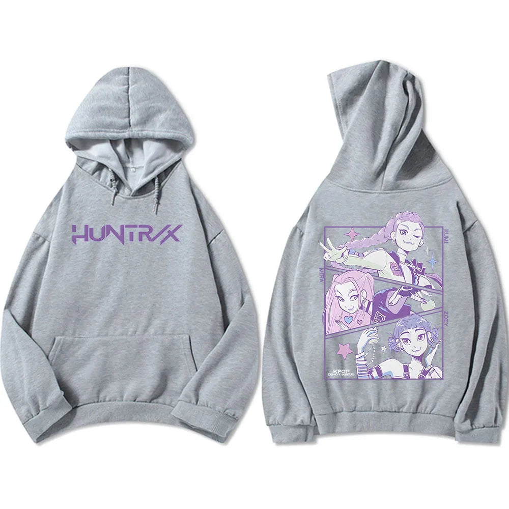 Men Women Hoodies KPop Demon Hunters Movie Graphic Sweatshirts Fleece Warm Hooded Pullovers 2025 Fashion Male Sudadera Print Top