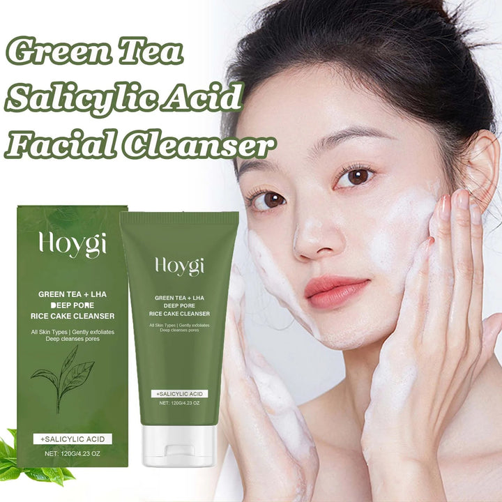 Green Tea Salicylic Acid Facial Cleanser Cleansing Pore Refining Hydrating Blackhead Removal Oil Control Non-Drying Face Wash Halalzen