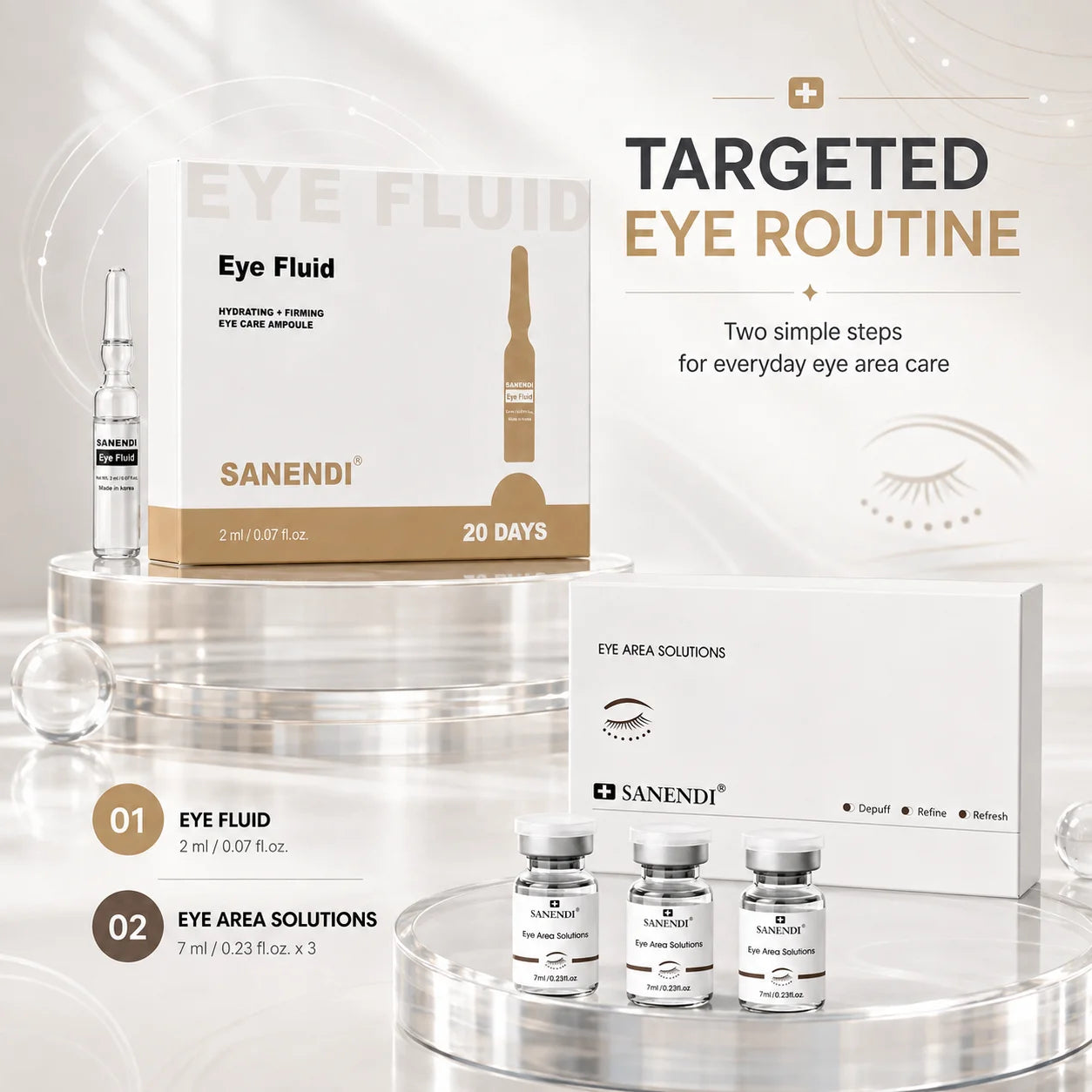 Sanendi Eyes Area Daily Care Serum Hydration Firm Intensive Ampoules Refresh Lighweight Liquid Solution Korean Skin Care