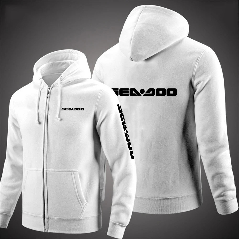 Sea Doo Seadoo Moto 2023 Men New Long Sleeves Cotton Solid Color Zipper Couples Hoodies Custom Sweatshirt Fashionable tops HALALZEN