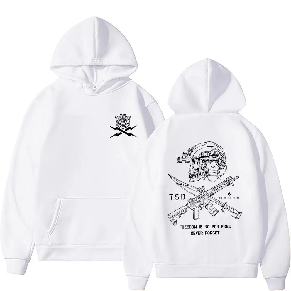 Tip of The Spear X-ray Sparta Tactical Skeleton Print Hoodie Men Women Fashion Oversized Pullover Hoodies Male Casual Tracksuit