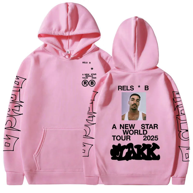 Rapper  Rels B A New Star World Tour 2025 Hoodies Men Women Clothing Fashion Hip Hop Sweatshirts Oversized Long Sleeve Pullovers